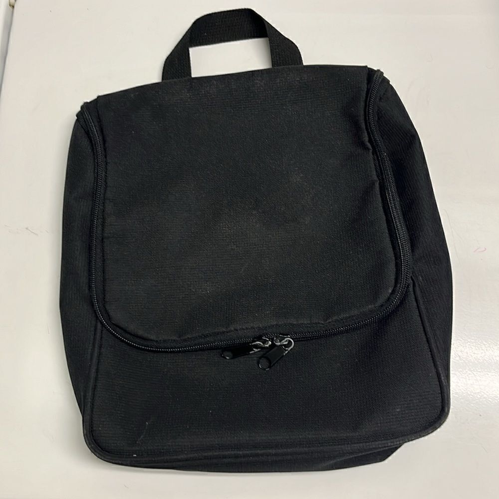 Unbranded Black Travel Toiletries Hanging Bag Hook and Loop Removable Component